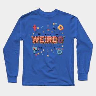 Weirdo Typography | Retro Gaming Script Font Design Long Sleeve T-Shirt